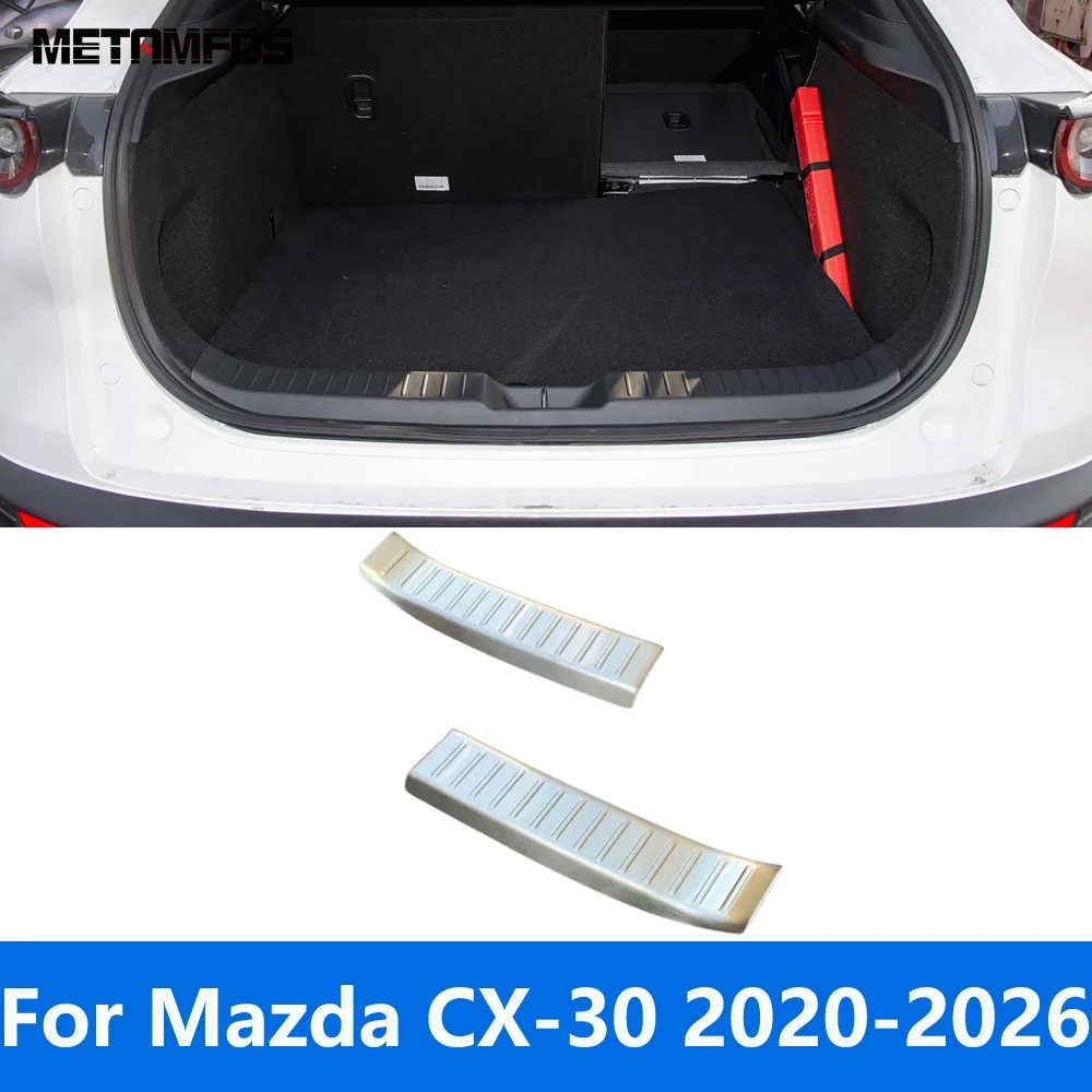 

For Mazda CX-30 CX30 2020-2025 2026 Interior Rear Trunk Bumper Foot Plate Tailgate Door Sill Scuff Guard Plate Car Accessories