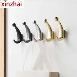 New High-grade Coat Hooks Zinc alloy Dolphin Shaped Gold Wall Hooks Wardrobe Ssingle Coat Hanger Furniture Hardware