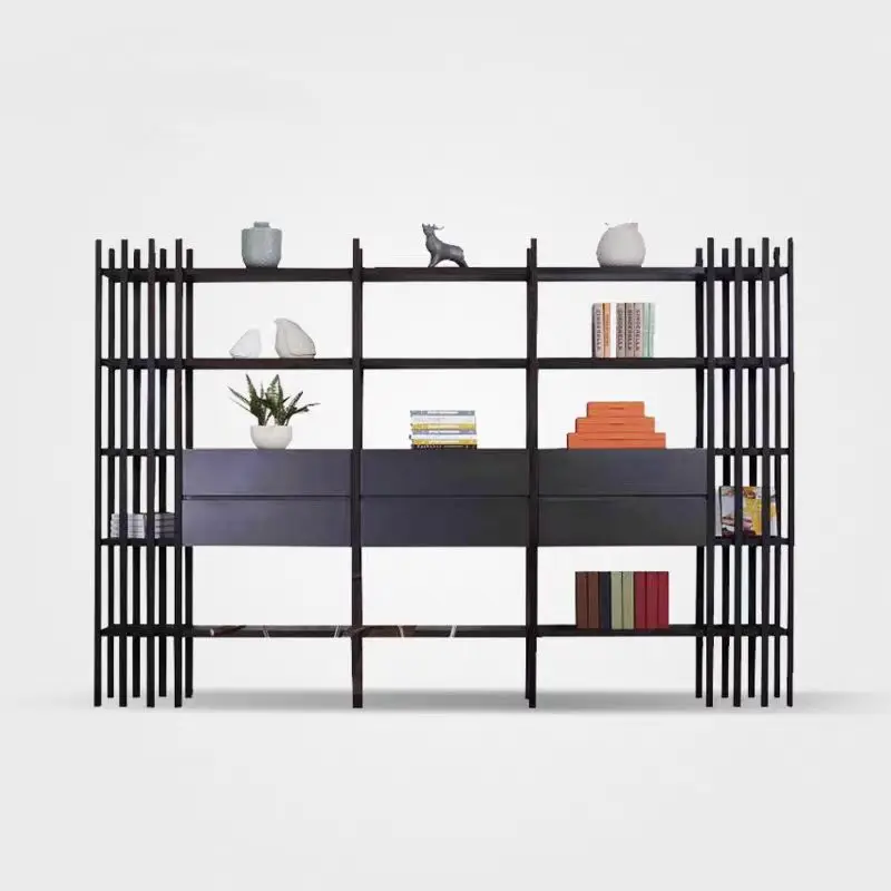 

Italian minimalist ash wood solid wood bookshelf designer floor solid wood shelf