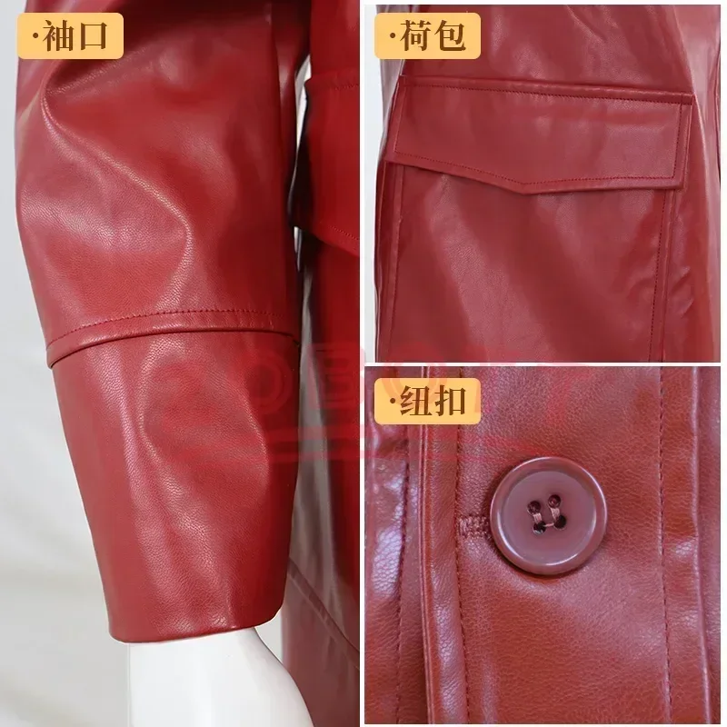 Hot Fight Club Tyler Durden Cosplay Costumes In Stock Brad Biker Leather Jacket Red Coat Shirt Glasses Halloween Party Suit
