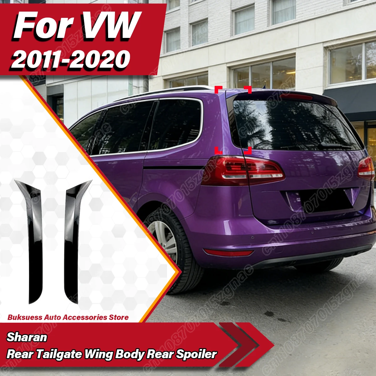 

For Volkswagen Sharan 2011 2012 2013 2014 2015 2016 2017 2018 2019 2020 Auto Rear Tailgate Fender Side Spoiler Wing Body Kit
