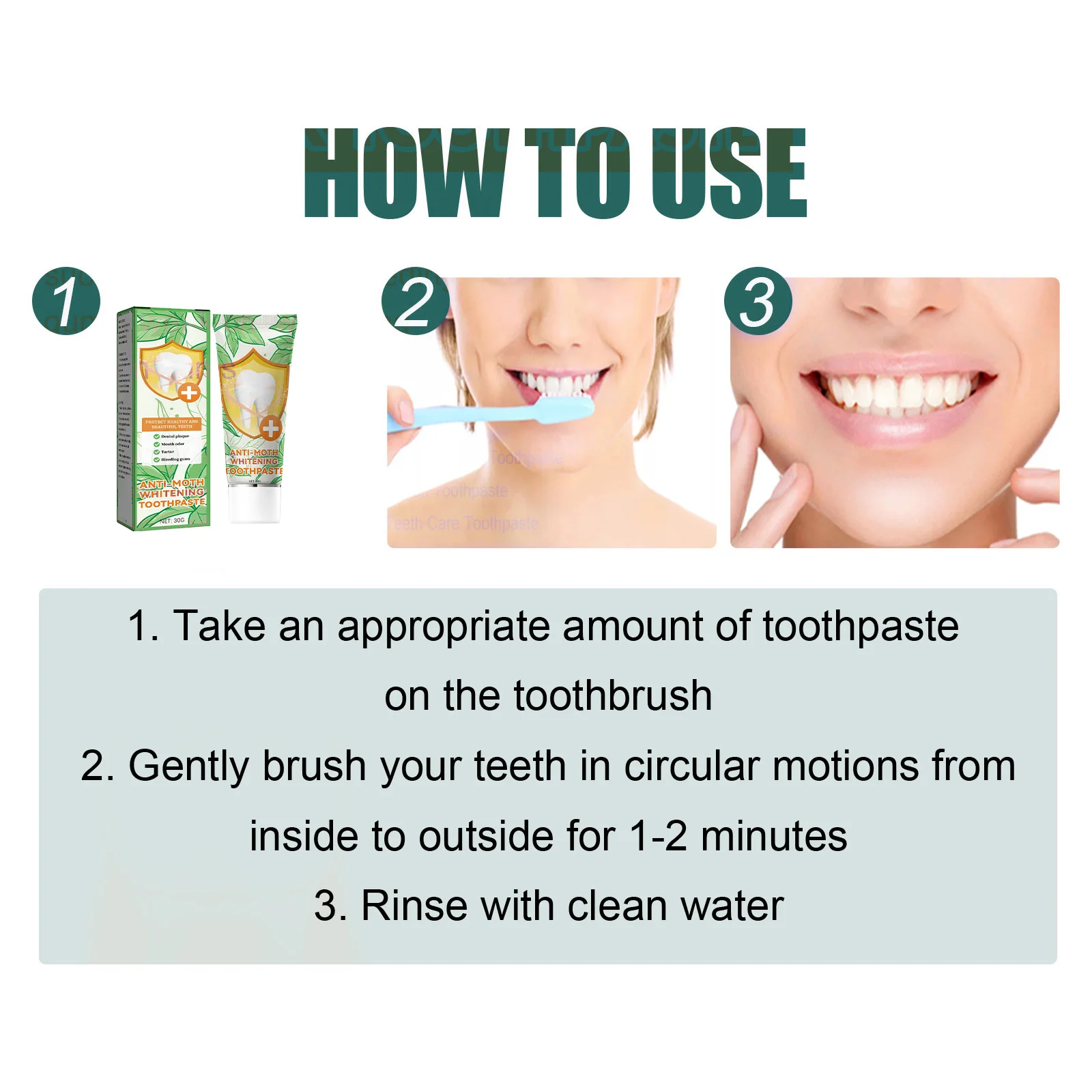 Teeth whitening anti-cavity tooth decay fresh bad breath repair tooth decay remove plaque toothache relieve periodontitis