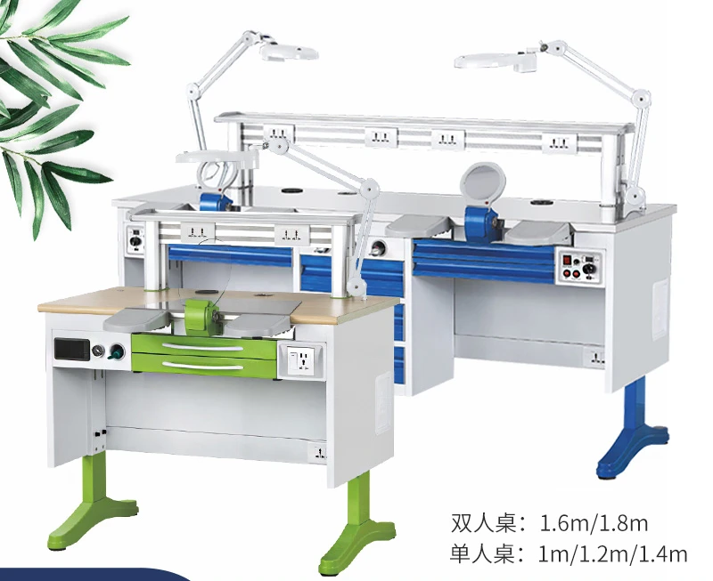 

Dental science desk workbench workbench single 1.2m double 1.8 denture processing factory oral with vacuum cleaner