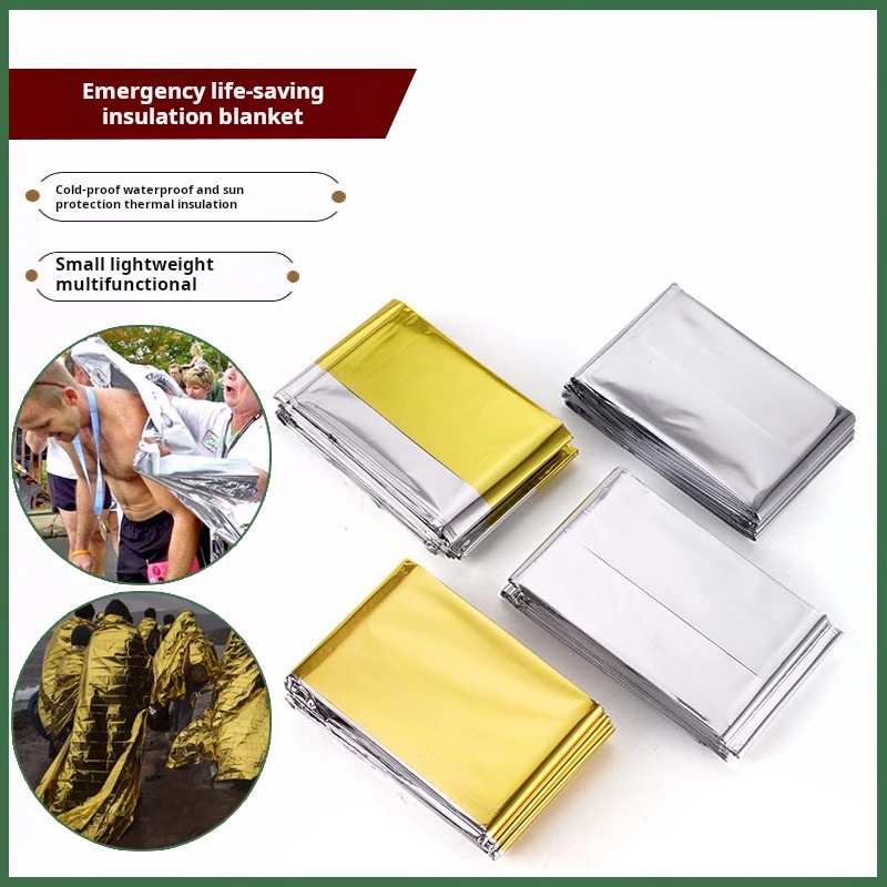 Durable Emergency Mylar Insulation Blanket for Outdoor Survival Camping Hiking First Aid Natural Disasters - Space Blanket