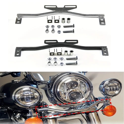 Imagen 1 del producto Soporte para faros de motocicleta, barra de montaje para foco LED, abrazadera de soporte de luz para señales de giro y niebla de conducción para Dyna Super Glide