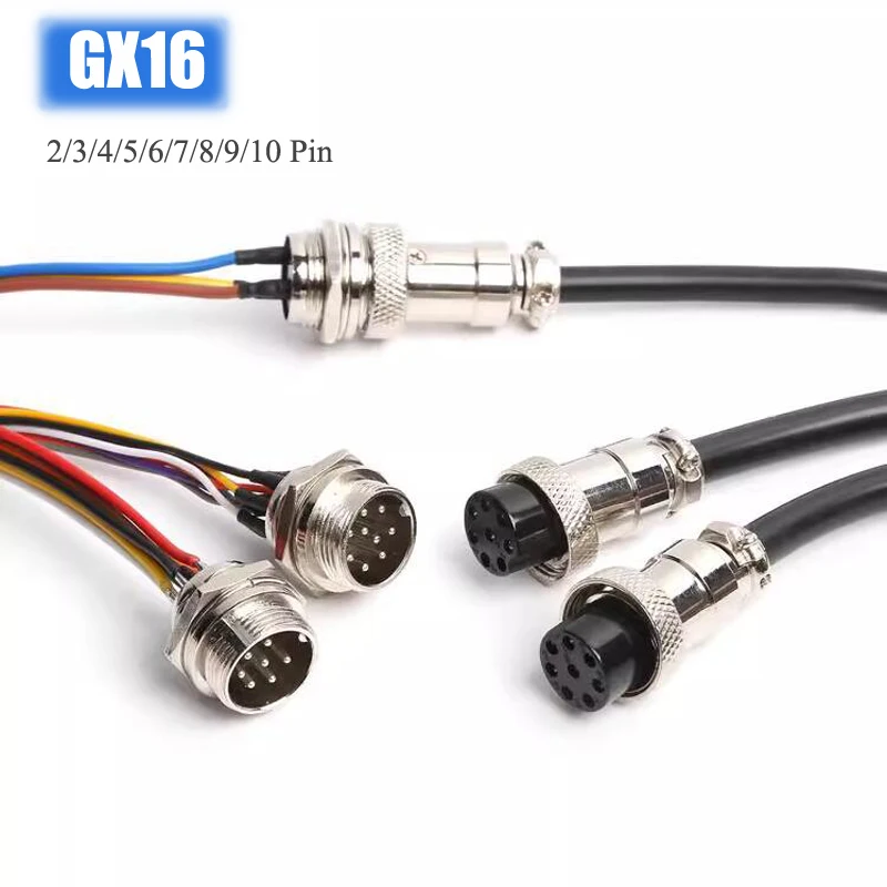 

GX16 2/3/4/5/6/7/8/9/10 Pin Aviation Plug Female To Female Connector with Line 50cm~3M 250V 4~7A Abutment Aviation Socket Wire