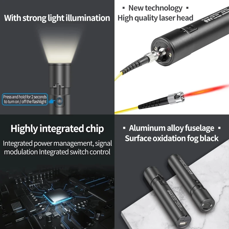 NEW High Quality Optical Fiber Laser Tester Pen VFL Fiber Optic Light Source Visual Fault Locator 10/20/30/50MW LED Lighting