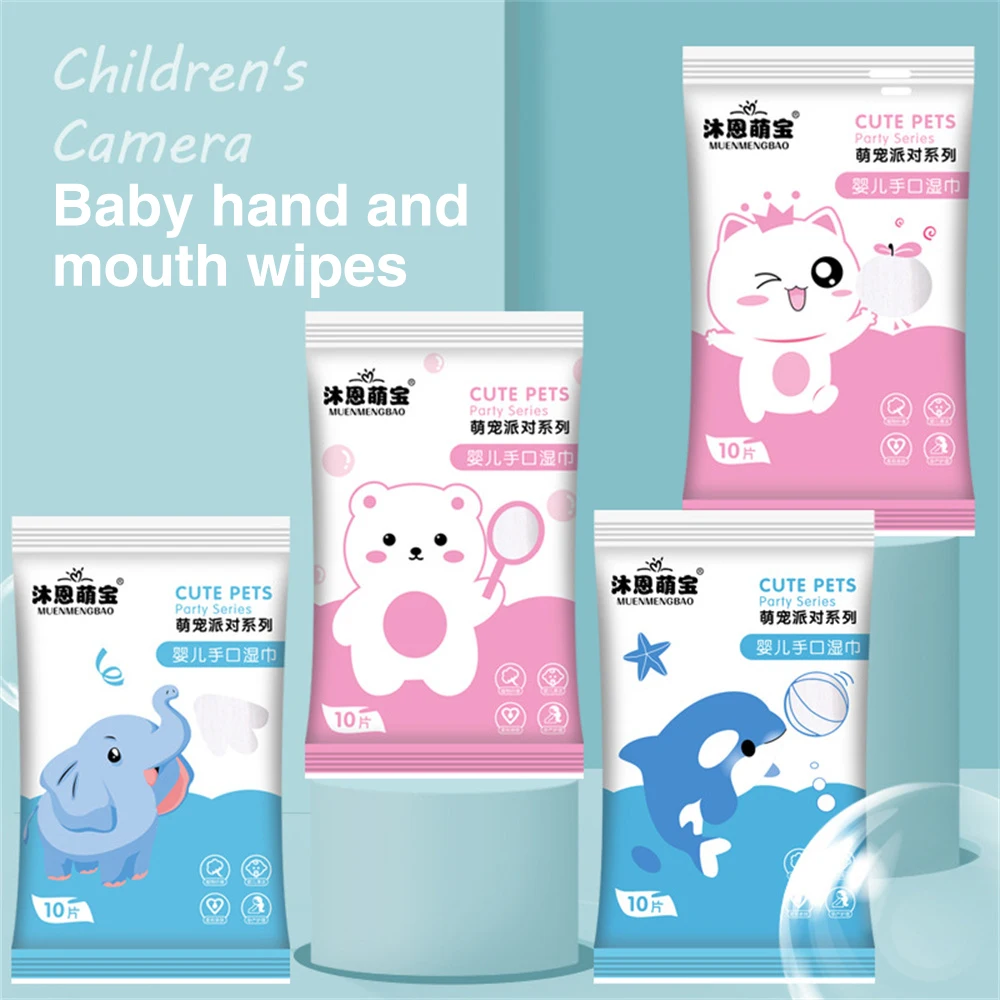 4 Packs Portable Baby Wipes High Quality Soft Non-woven Fabric Wipes Soft Skin -friendly Hand Mouth Wipes Baby Cleaning Wipes