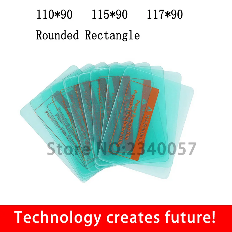 10pcs  Round Corner Protective Plastic Cover Plate(PC) Of the Solar Auto Darkening Welding Mask/Filter/Helmet  Rounded Rectangle