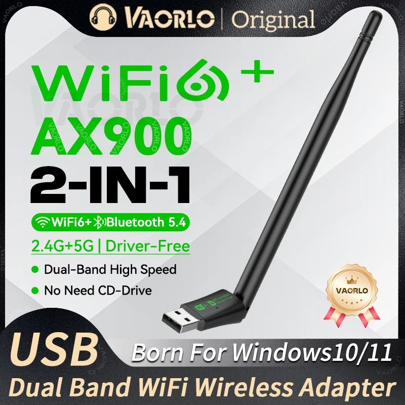 

AX900 USB WiFi6 Bluetooth 5.4 адаптер Dongle двухдиапазонный 2,4G/5 ГГц Wi-Fi сетевой беспроводной Wlan-приемник с антенной для Win10/11