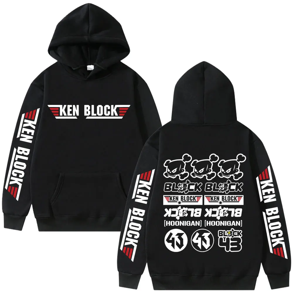 Rare Ken Block 43 Double Sided Print Hoodie Men Women Fashion Vintage Oversized Tracksuit Men's Fleece Cotton Hoodies Sweatshirt