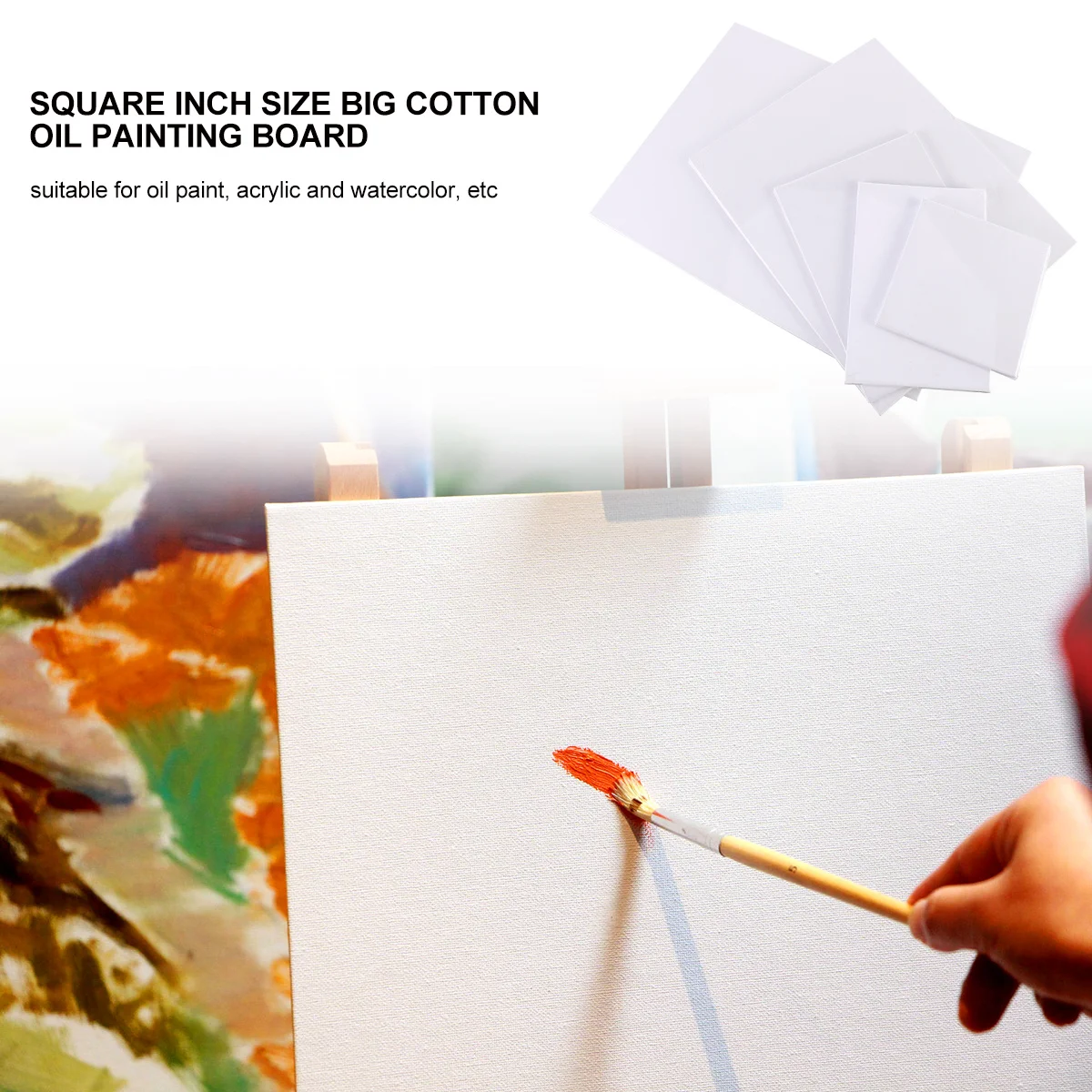 

10Pcs Pure Cotton Oil Painting Board Square Canvas High Quality Durable Art Panels Suitable for Artist Drawing