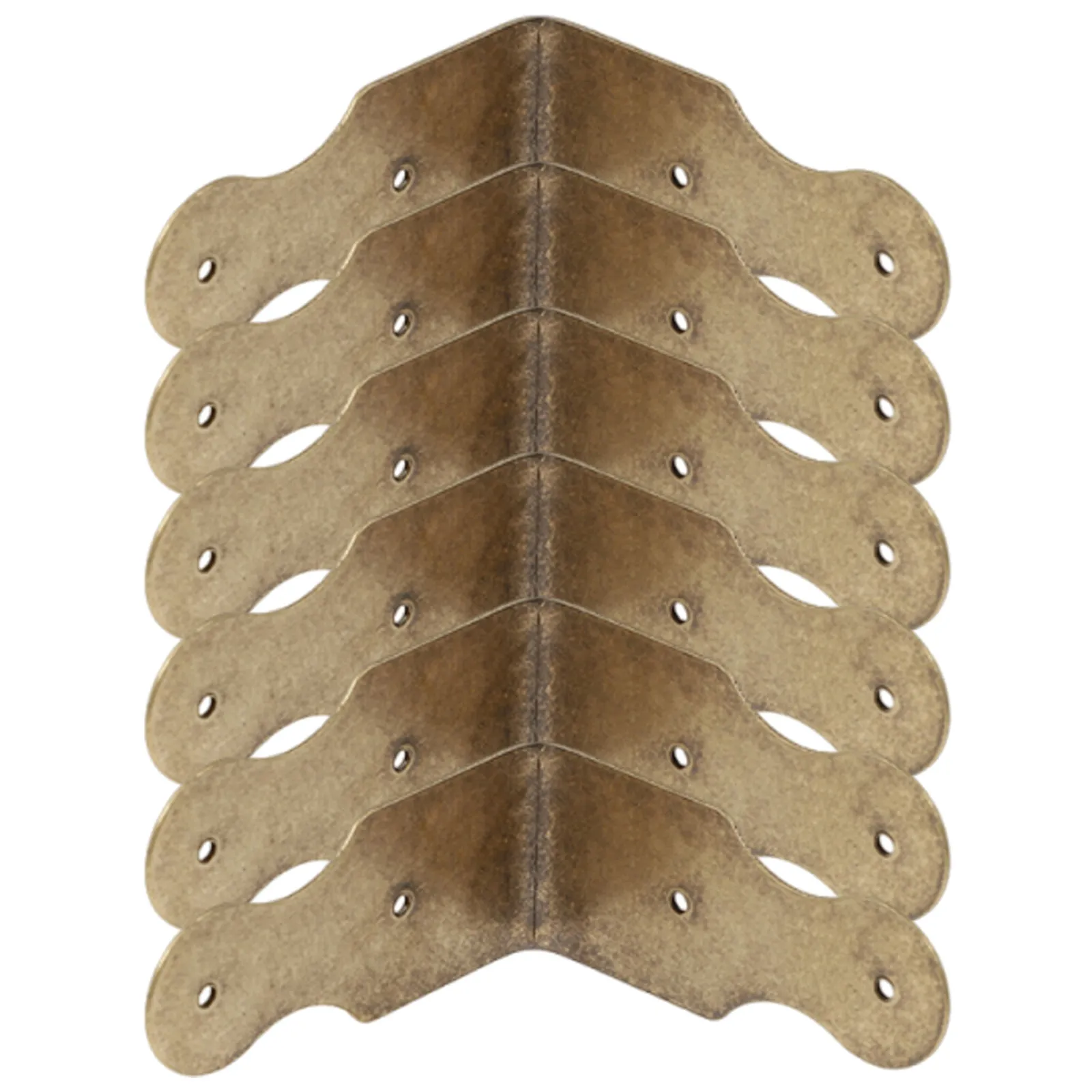 6Pcs Furniture Corner Protector Bronze L-Shaped Metal Edge Guards Decorative Vintage Corner Protectors Box Jewelry Chest Case