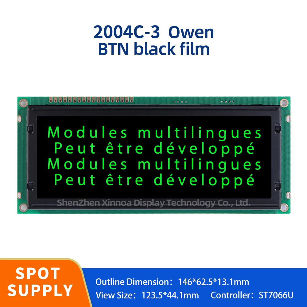 

Standard Interface Module 4X20 LCD 4.1-Inch ST7066U 5V 3.3V BTN Black Film Green Letters European 2004C-3 Large Size LCD Module