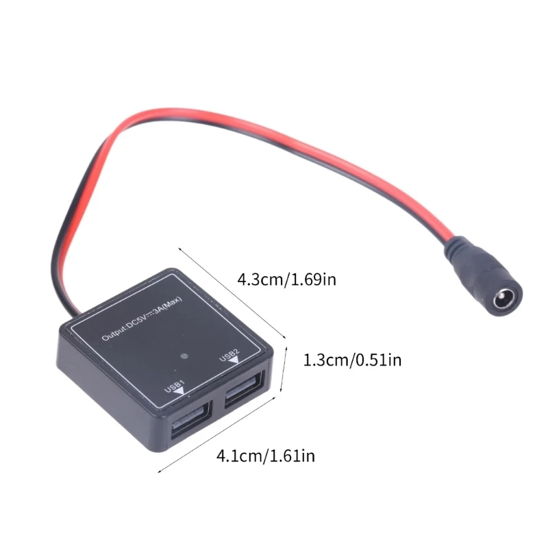 Автомобильный USB-переходник для зарядного устройства DC5521 на 2xUSB водонепроницаемый пылезащитный адаптер для быстрой зарядки