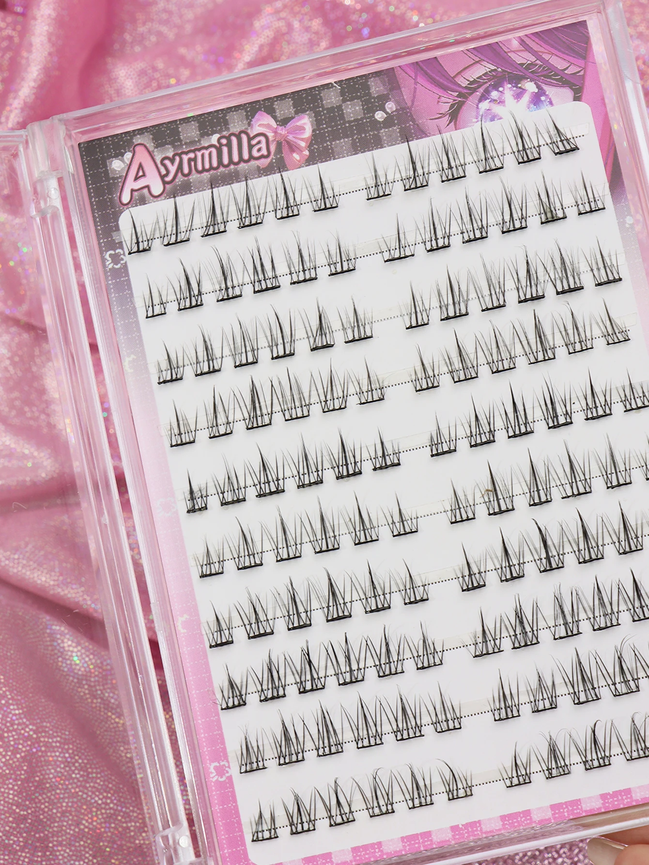 60 Cluster falsche Wimpern, natürlicher Stil, kein Kleber erforderlich, bequem und wiederverwendbar, unverzichtbar für Reisen,