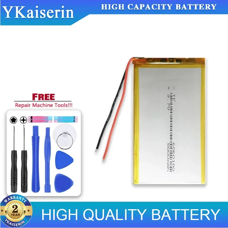 5000mAh Replacement Battery 6060100 For GPS for PSP DVD PAD e-book tablet pc power bank Laptop mobile