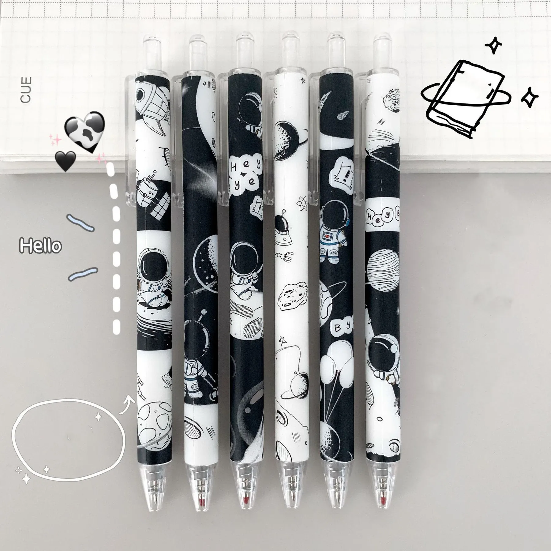 1 Piece Cute Gel Pen Creative Cartoon Astronaut Press Office School Supplies Stationery Funny Pens