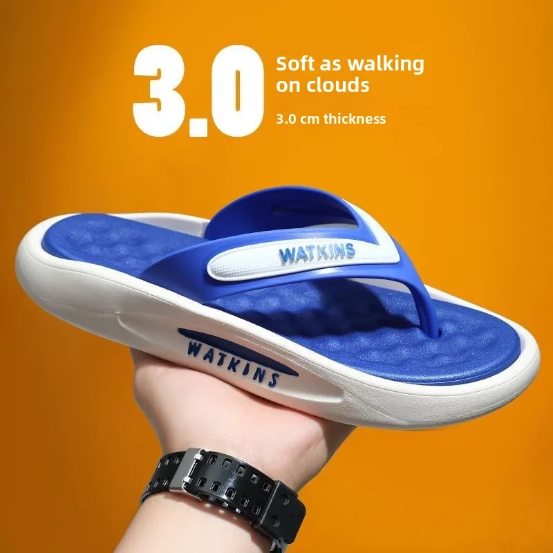 

Мужские летние уличные сандалии Thi Bot, модные сандалии на мягкой подошве, повседневные тапочки без шнуровки для пар, материал ПВХ