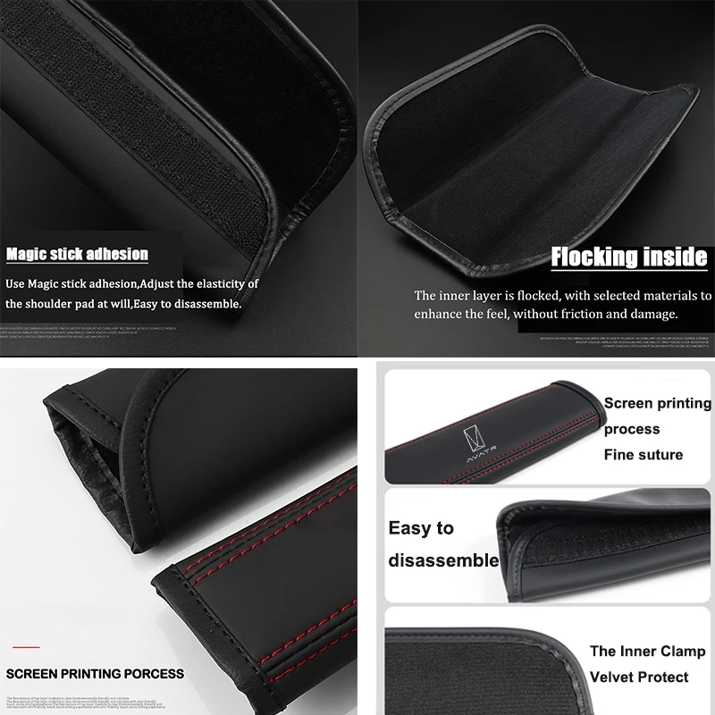 2 قطعة بولي Leather الجلود مقعد السيارة حزام الكتف حزام غطاء التأمين حزام غطاء ل Avatr 07 11 12 E16 ماكس Avita ESV اكسسوارات السيارات