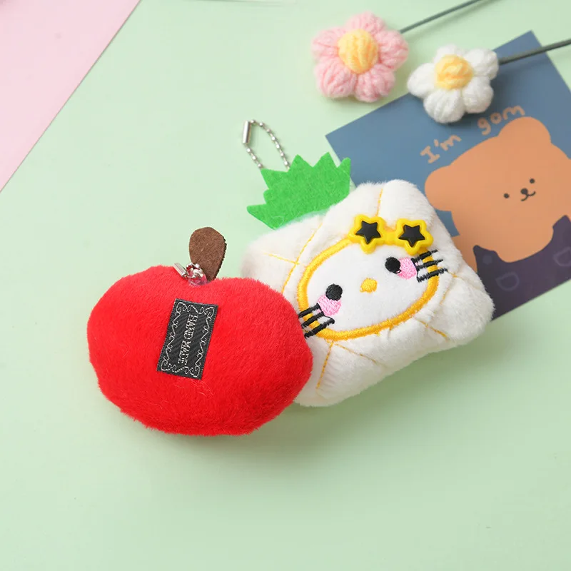 Hello Kitty pluche portemonnee fruit portemonnee meisje hart veelzijdige pop hanger sleutelhanger rugzak hanger cadeau