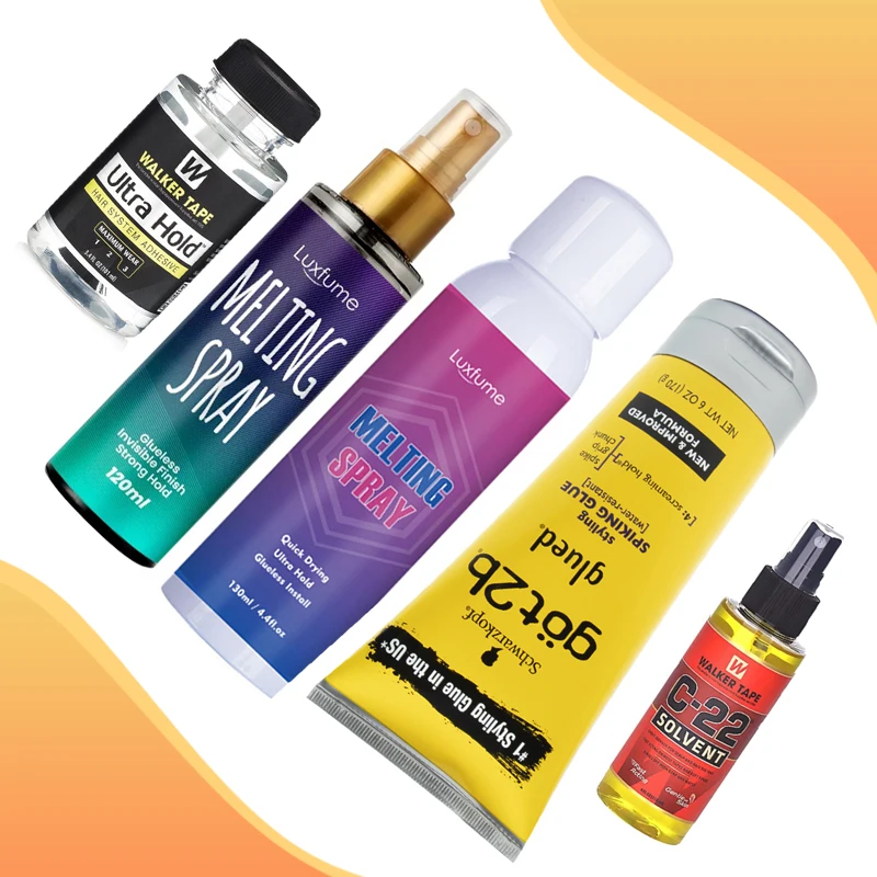 Schmelz spray für Spitze Perücke Haar Walker Tape Ultra Hold hat 2b Kleber Spray Perücke C22 Lösungsmittel Tape Entferner Spitze Kleber Kit für Perücken Wachs