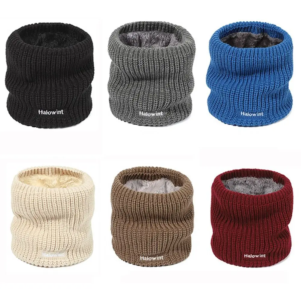 Winter Thickened Lining Knitted Neck Gaiter Ski Tube Scarf Warm Half Face Mask Face Cover For Men Women Collar Neck Warmer