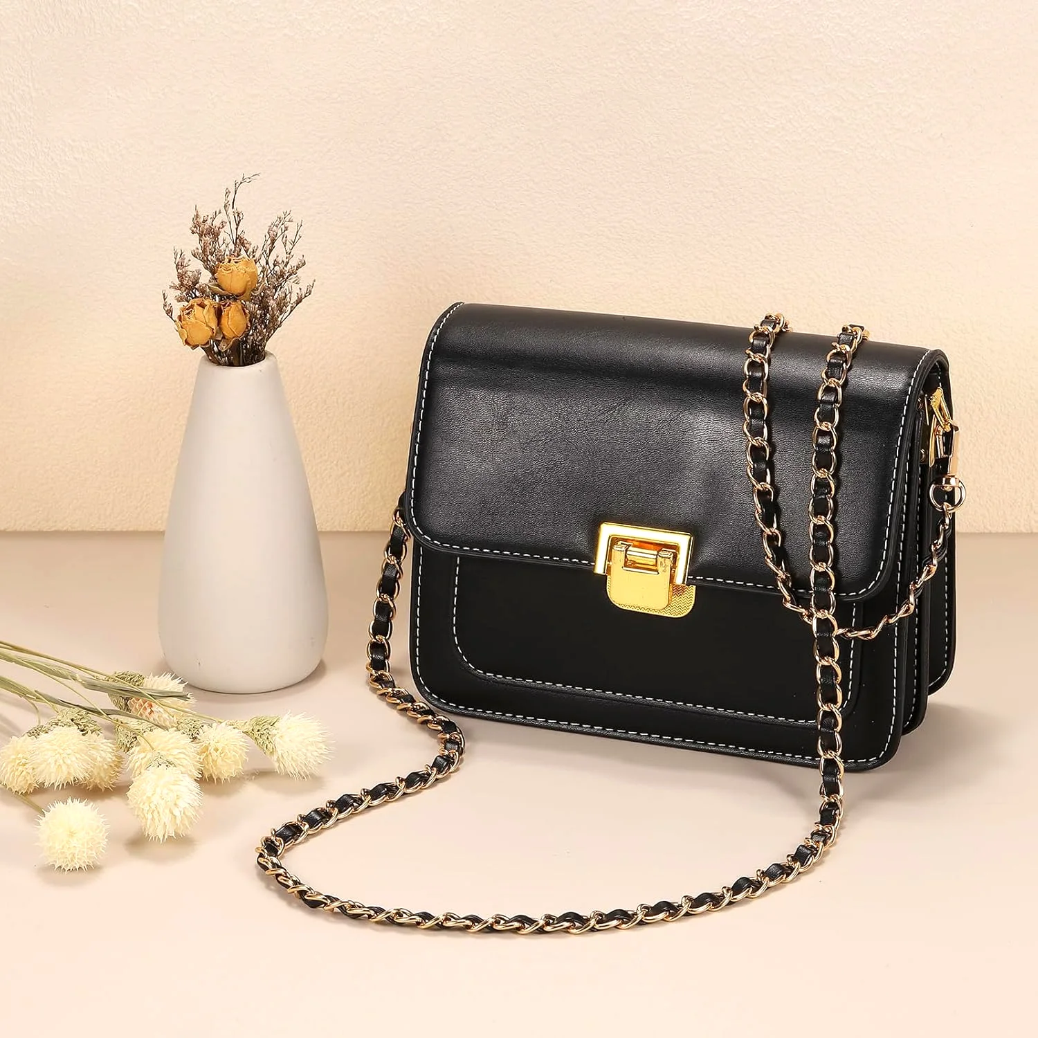 47in PU Leather Flat Chain Strap Handbag Chains Purse Straps Shoulder Cross Body Replacement Strap DIY Purse Making image 6