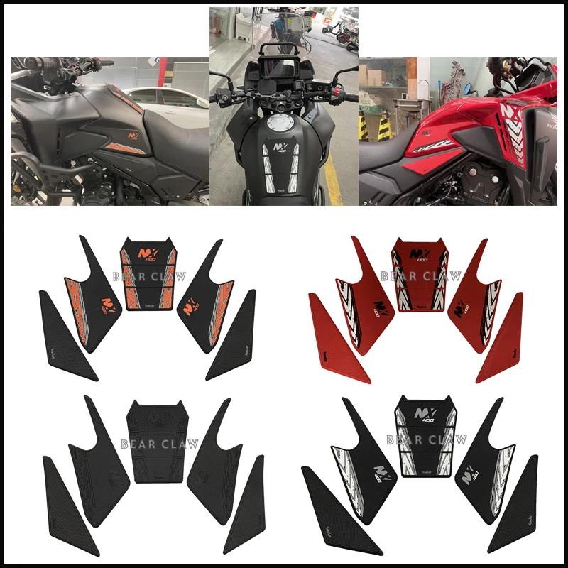 

For Honda NX400 Motorcycle Tank Pad Protector Sticker Decal Gas Knee Grip Tank Traction Pad Side new model 2024