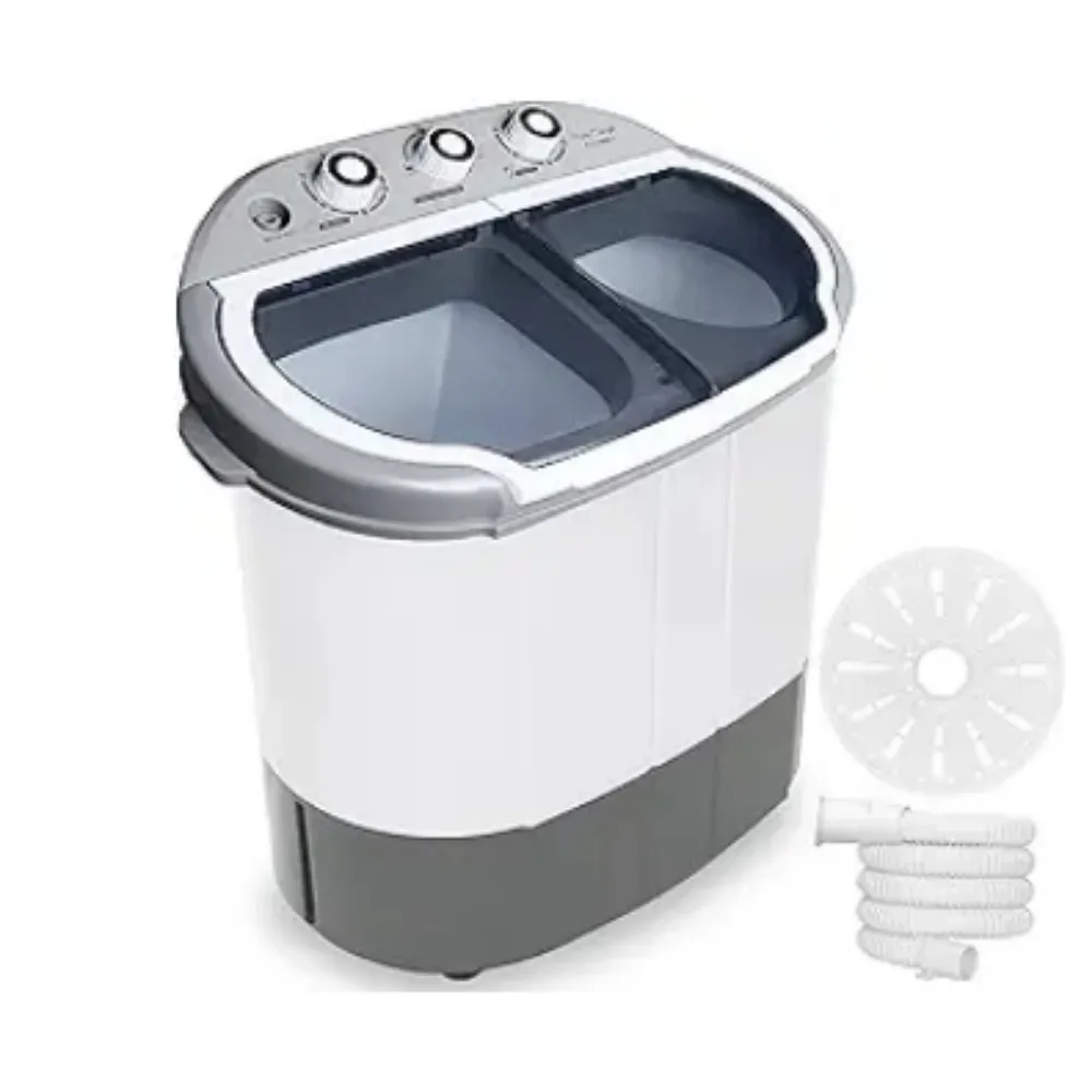 

Pyle Compact Home Washer & Dryer, 2 in 1 Portable Mini Washing Machine, Twin Tubs, 11lbs. Capacity,