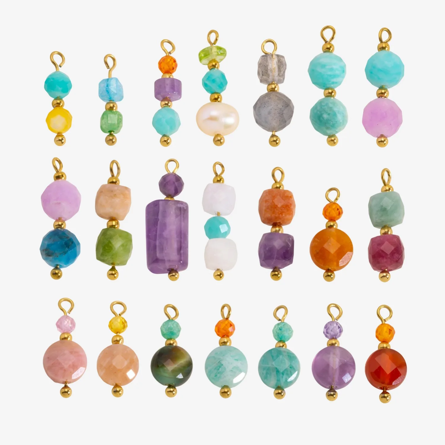 

Colored natural stone beaded diy pendant pendant nine-character needle handmade string