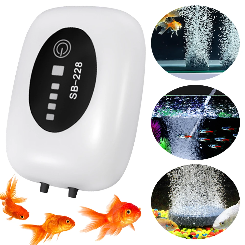 Aquarium Oxygen Air Pump USB Charging Portable Fishing Oxygenator Dual-Purpose Household Fish Tank Aerator Fishing Accessories