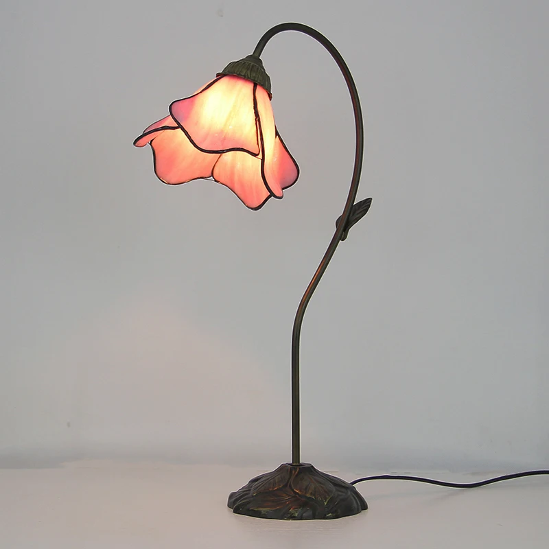 Tiffany Stained Glass Table Lamps for Living Room Bedroom Flower Desk Lamp Mediterranean Vintage Stand Light Fixtures Home Decor image 5