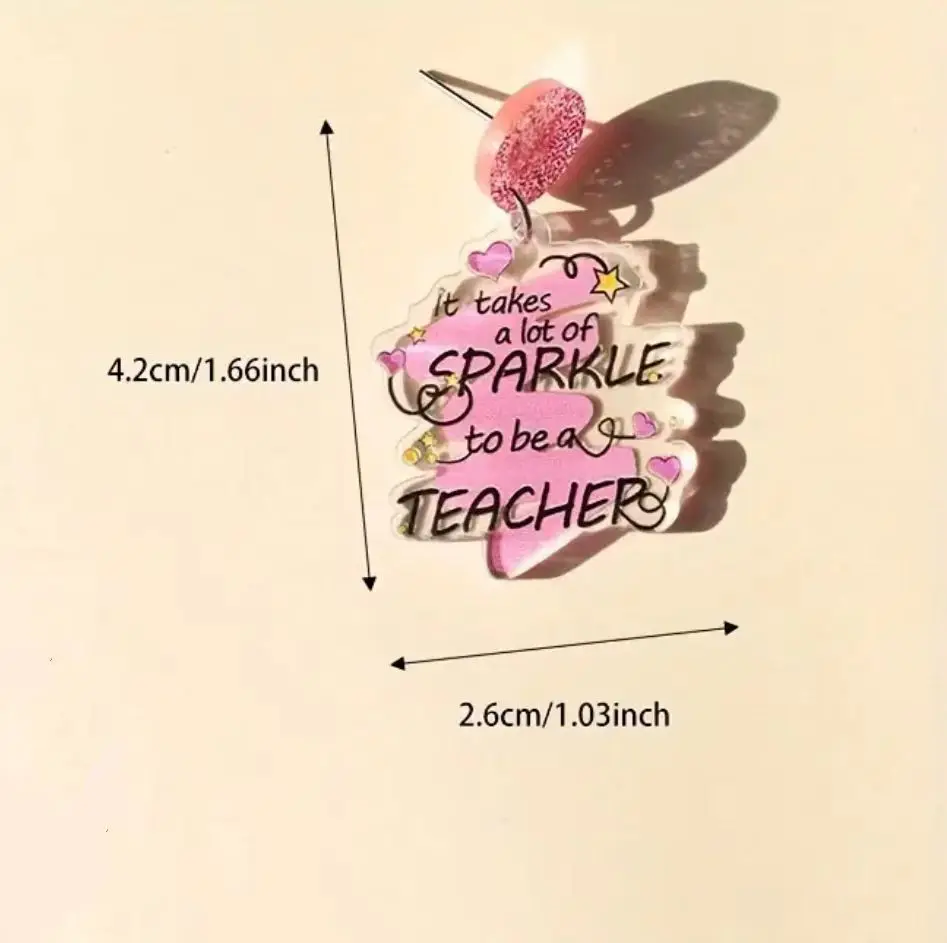 1 Pair Glitter Acrylic Teachers' Day Coffee Book Studs Earrings for Woman Tea Terrestrial Globe Earring Jewelry Holiday Gifts