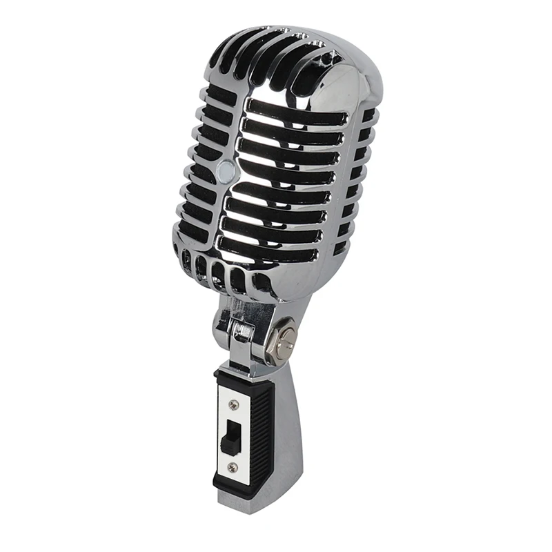 Micrófono de Metal Vintage G55SH, Micrófono Vocal Dinámico Clásico, Soporte Universal para Actuaciones en Vivo, Karaoke y Escenario