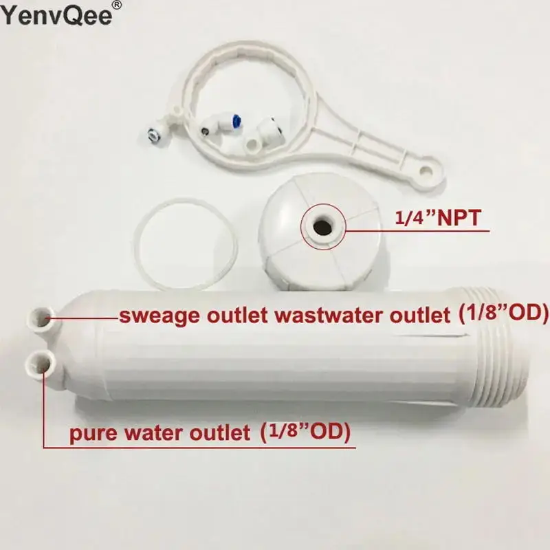 3012 RO Membrane Housing for 3012-400 gpd/3012-600gpd Reverse Osmosis  With All Fittings Reverse Osmosis Membrane Housing