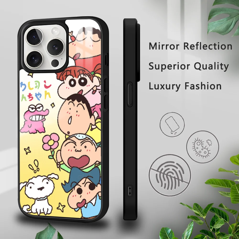 Anime C-crayons S-shin-Chans Phone Case For iPhone 16 15 14 13 12 11 Pro Xs Max Mini Plus Celulares Hard Funda