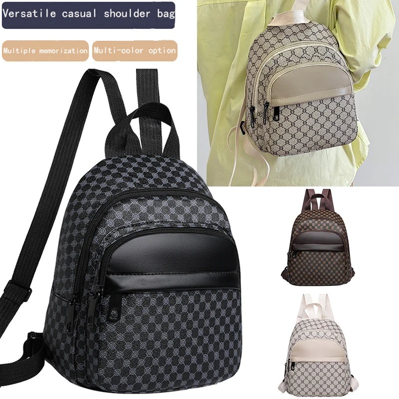 Elegant Multi-Color Patterned Mini Backpack Adjustable-Strap Lightweight for Daily Outings Casual Stylish Functional Bag