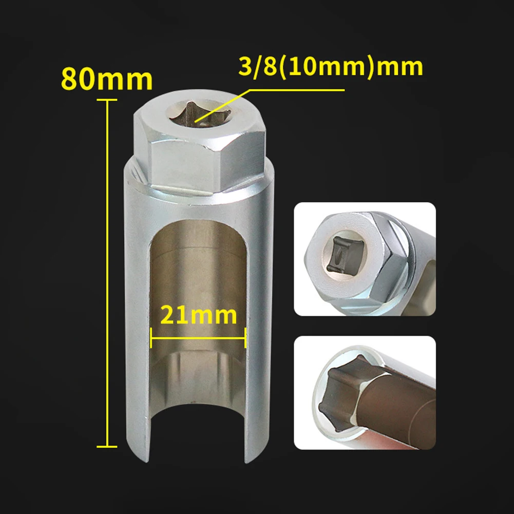 Car Lambda Oxygen Sensor Socket 22mm 3/8 Oxygen Sensor Socket Wrench Remover For Repairing Installation Accessories