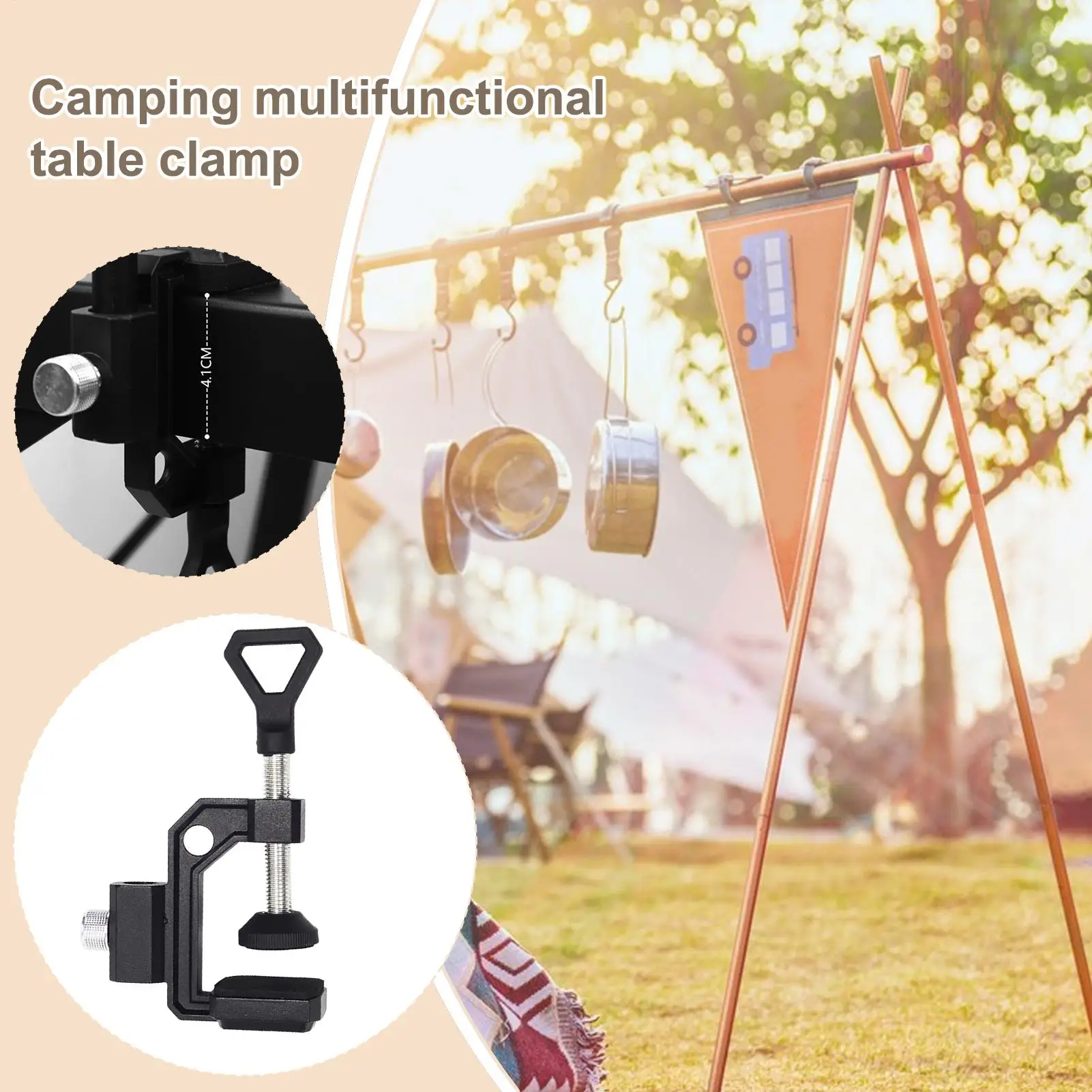 

Camera Clip Mount Adjustable Light Stand Clamp Multifunctional Desktop Organizer Light Stand For Camping Picnic Work Outdoor