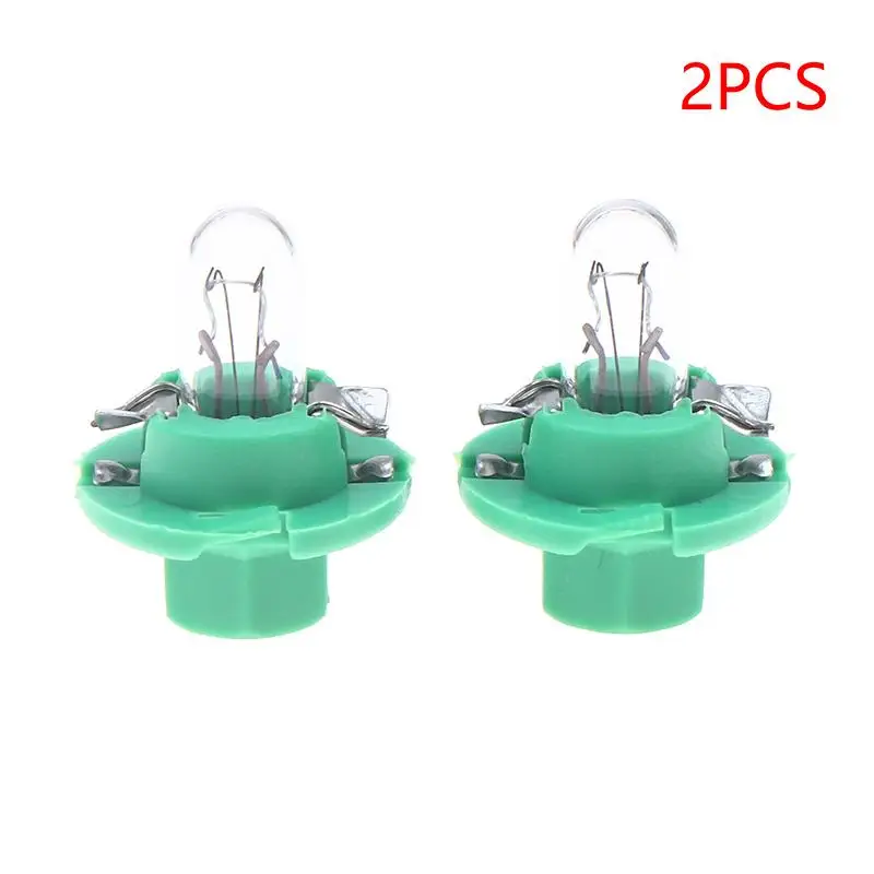 2pcs T5 Bulb Lamps For Car: Dashboards Instrument 12V 1.2W 1.5W 2W Black/Green/Yellow Base Instrument Indicator Bulbs