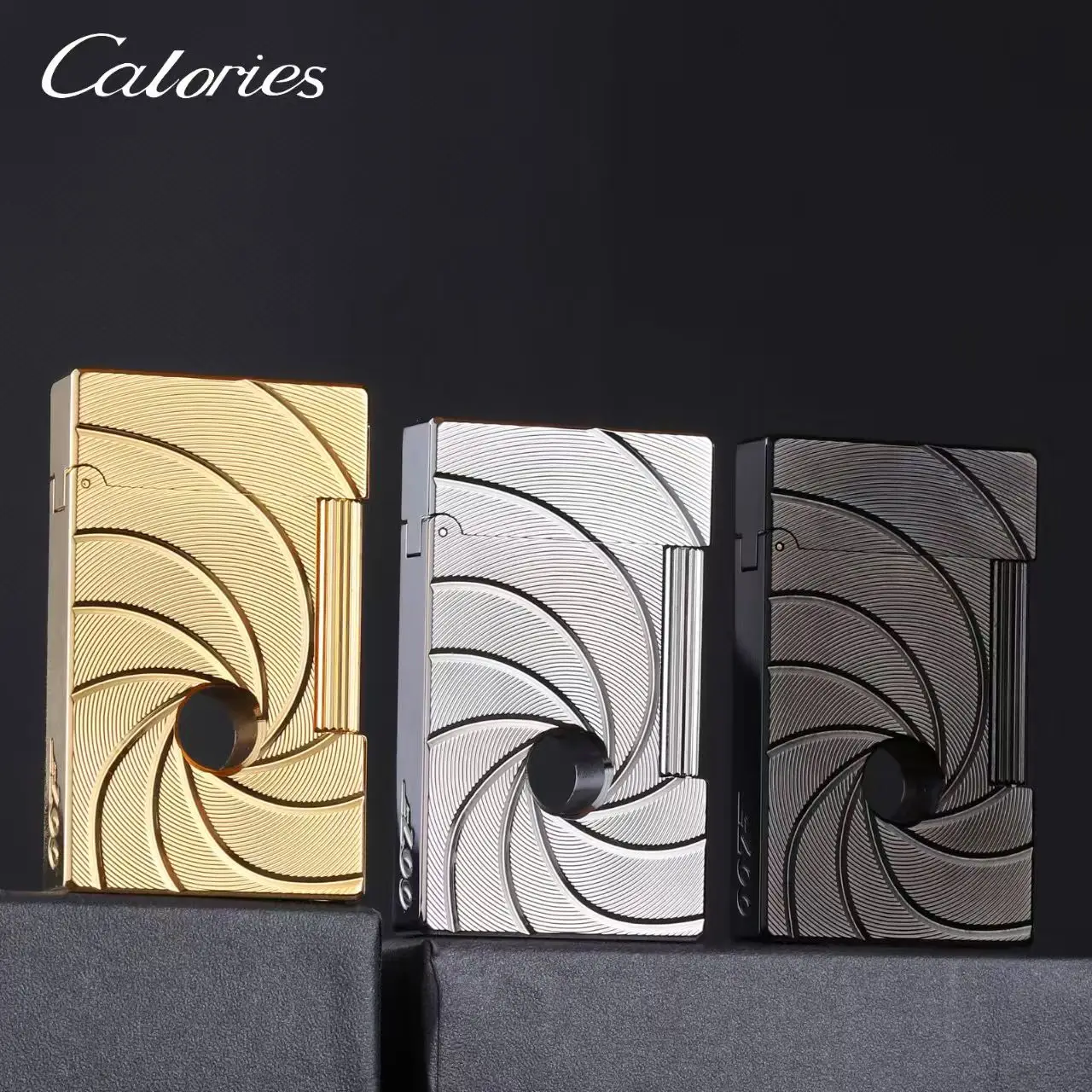 

2026Новая уникальная высококачественная атмосферная латунная зажигалка для шлифовального круга с боковым зажиганием бутана и газа, элитный мужской подарок