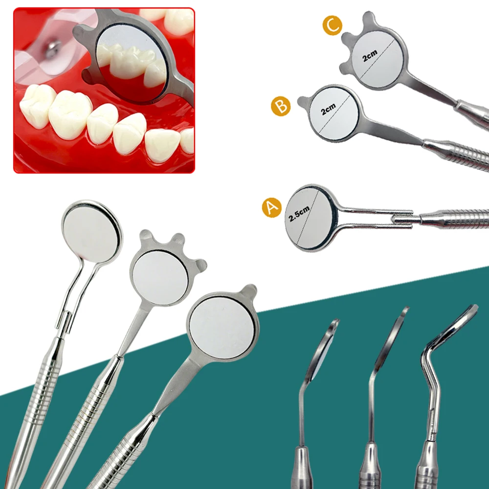 

Dental Mouth Mirror Anti Fog Rhodium Reflectors with Handle Double Sided Reusable Teeth Whitening Oral Examination Tool