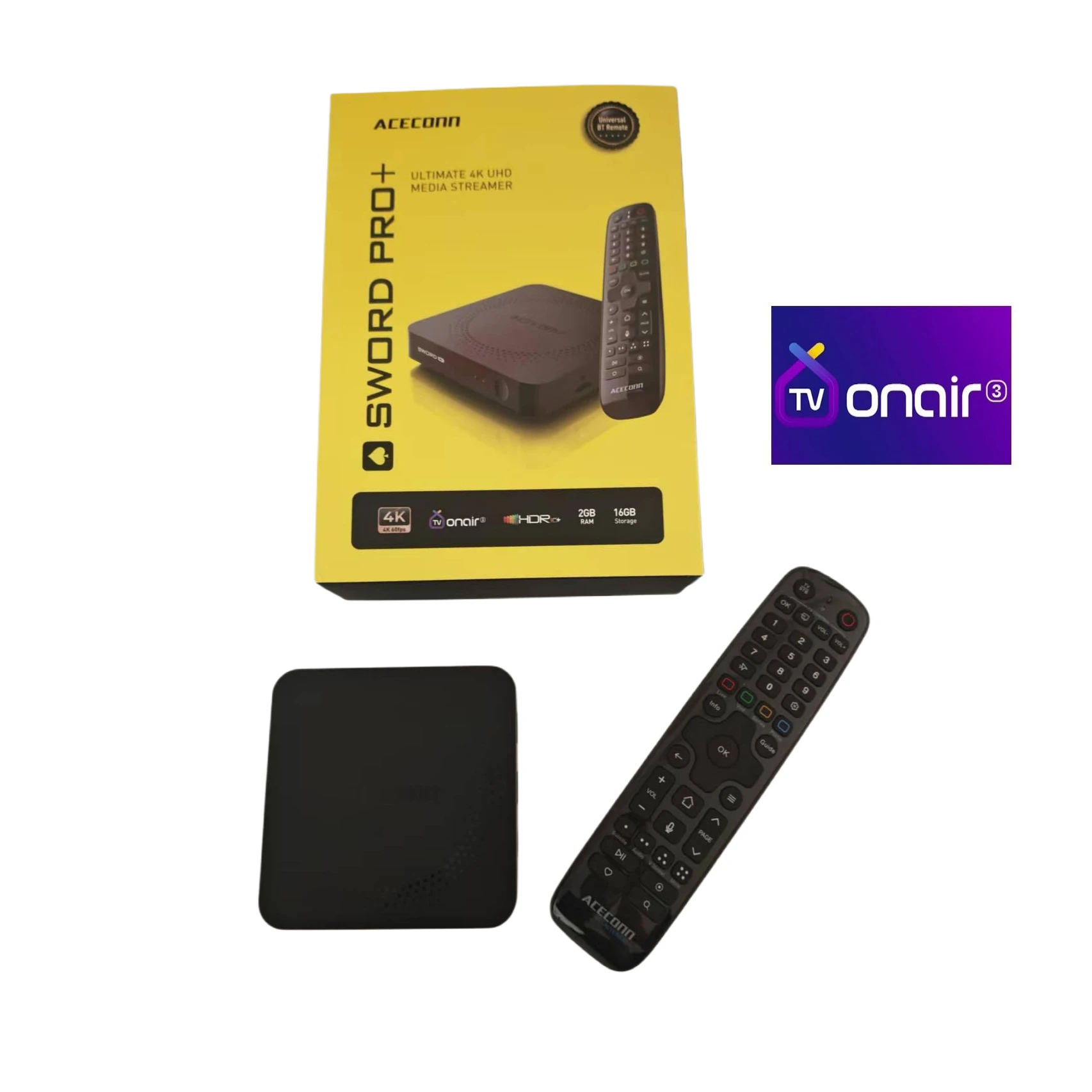 TVONAIR3 Android 11.0 TV Box ACECONN Sword pro 2GB 16GB BT Remote Backlight Find RCU Auto Learning Hot keys Smart Set Top Box