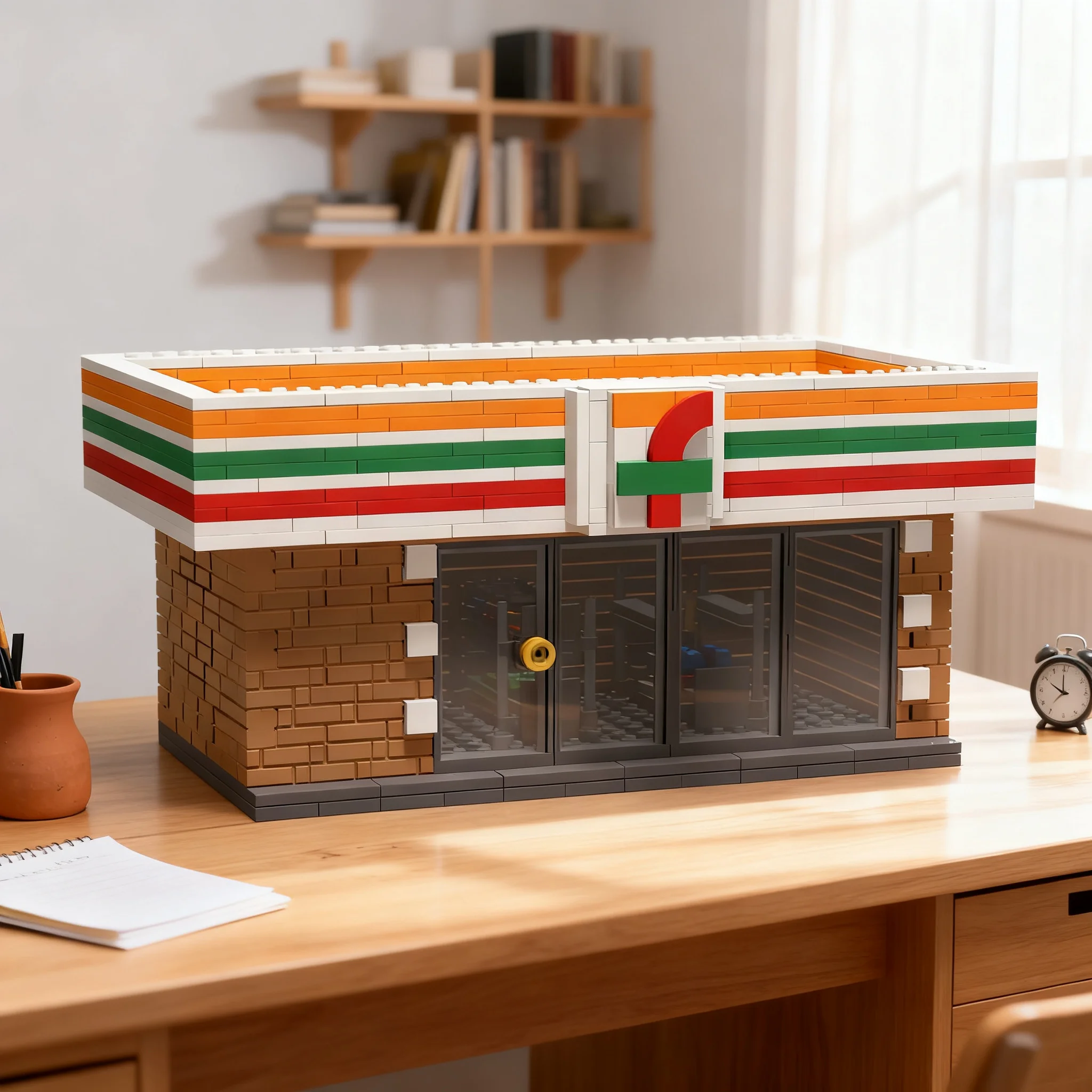 629 Piezas MOC Tienda Seven Eleven City Champions, Bloques de Construcción de Modelos, Juguetes de Arquitectura, Regalo de Navidad, Ladrillos Educativos, Idea de Bricolaje para Niños