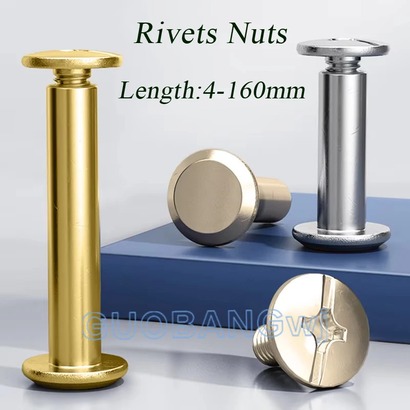

Rivets Nuts Bolt Kit Phillips Chicago Screws Leather Belt Purse Binding Screw Photo Album Calendar Nails Bookbinding 4mm-160mm