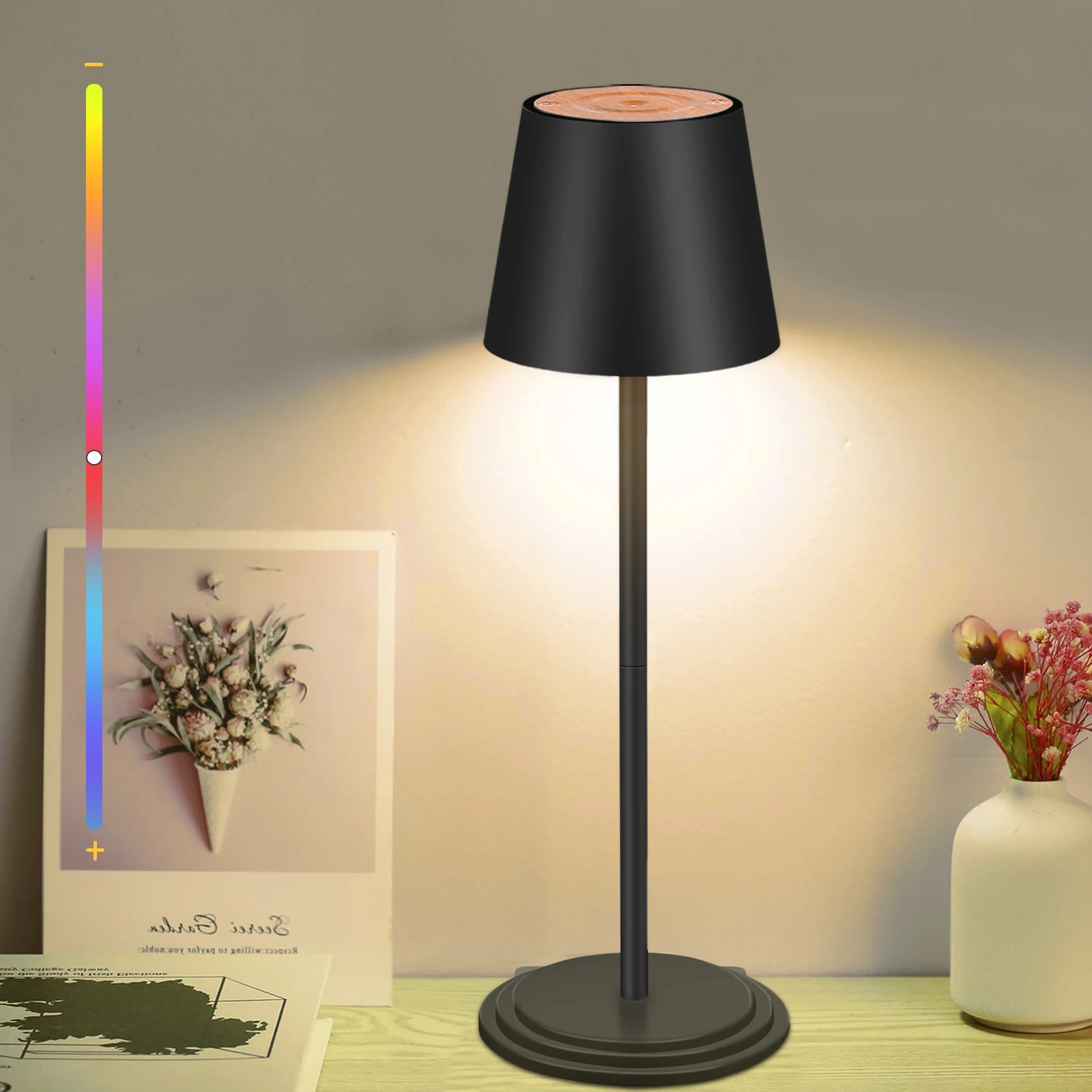 

LED desk lamp, USB rechargeable desk lamp, bedroom ambient bedside lamp, touch light, hotel bar restaurant RGB night light