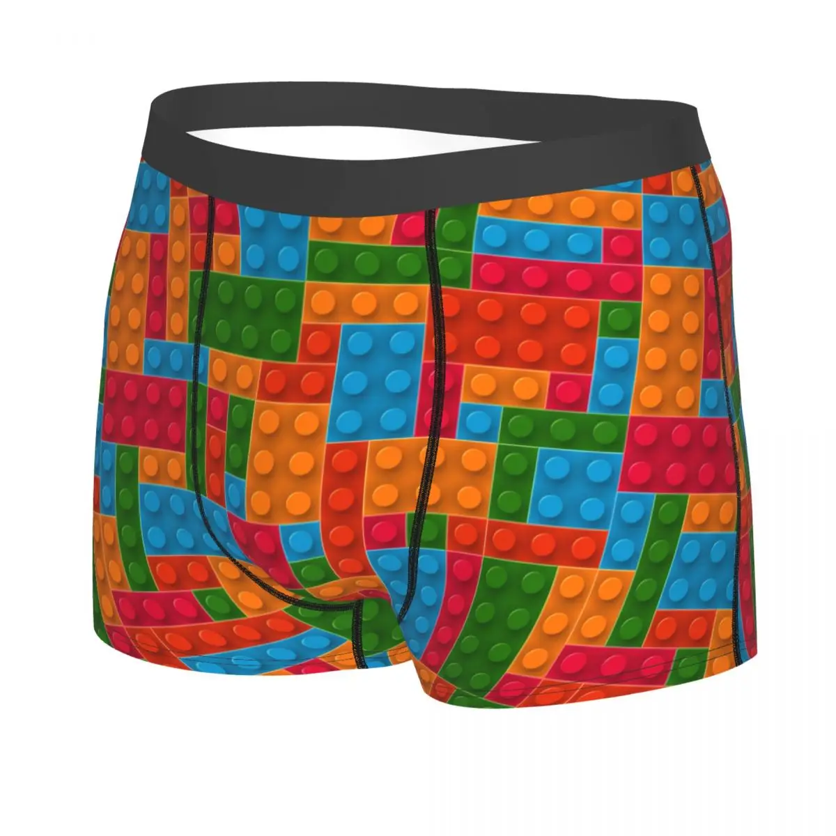 Custom Colorful Building Plastic Brick Toy Blocks Patterns Boxers Shorts Men's Briefs Underwear Fashion Underpants