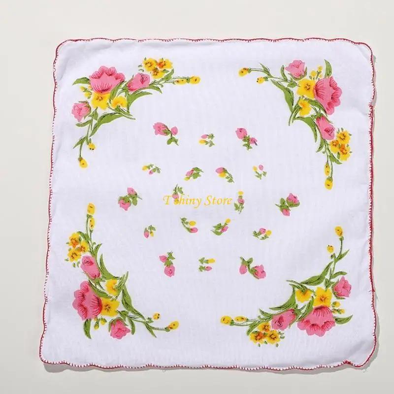 N58F 6 sztuk chusteczek damskich bawełny 28 x 28 chusteczki kieszonkowe maluch ręczniki do twarzy dla dzieci dziewczynki
