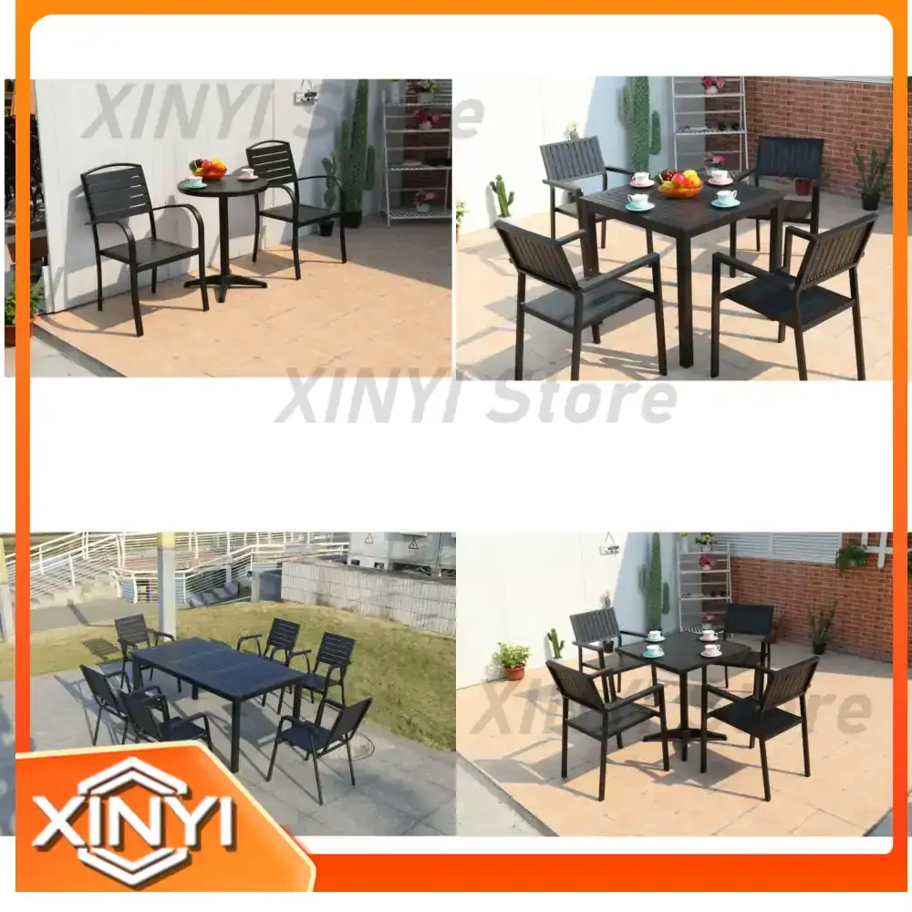 WPC Outdoor Table and Chair Set for Garden Patio Balcony Cafe Rustic Deck Furniture